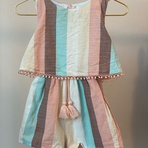STRIPED ROMPER - Playsuit - Tassel detail